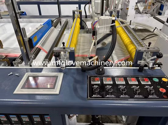 Entièrement automatique en plastique poly biodégradable PE HDPE LDPE sac à ordures à cordon continu faisant la machine à rouler le sac à ordures à bande sur rouleau